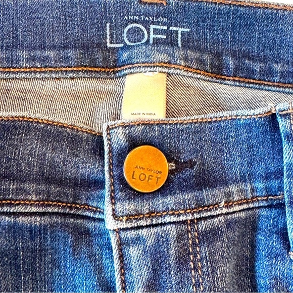 LOFT Size 6 Modern Skinny Ankle Denim Jeans w/Ankle Zippers Stretch Medium Wash - Picture 5 of 6